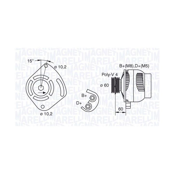 Kintamosios srovės generatorius MAGNETI MARELLI 063321604010