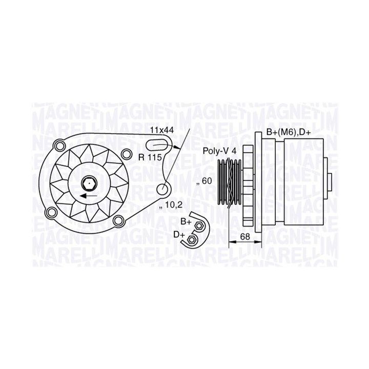 Kintamosios srovės generatorius MAGNETI MARELLI 063321747010