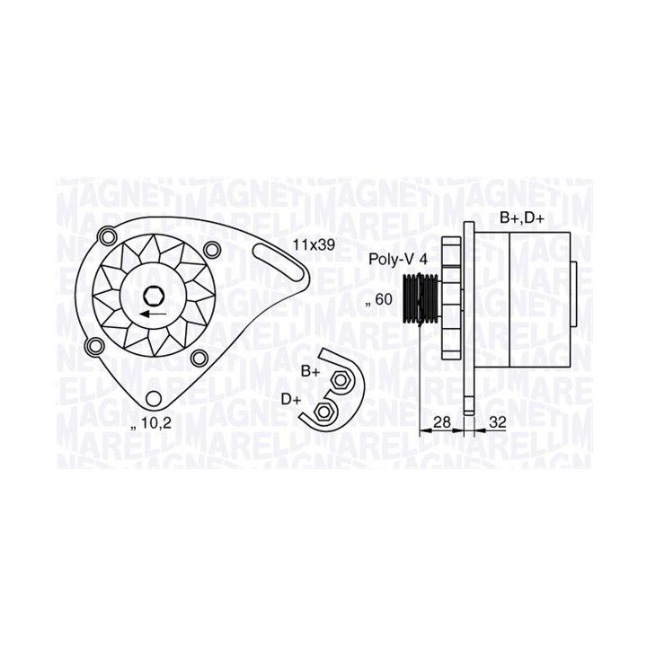 Kintamosios srovės generatorius MAGNETI MARELLI 063321760010