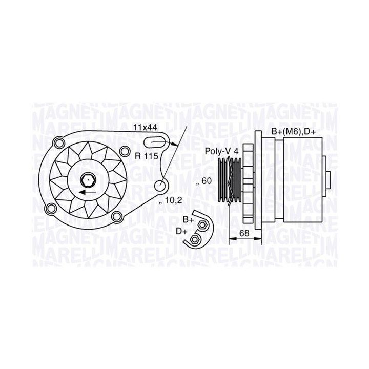 Kintamosios srovės generatorius MAGNETI MARELLI 063321761010