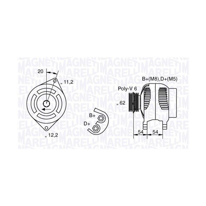 Kintamosios srovės generatorius MAGNETI MARELLI 063321800010