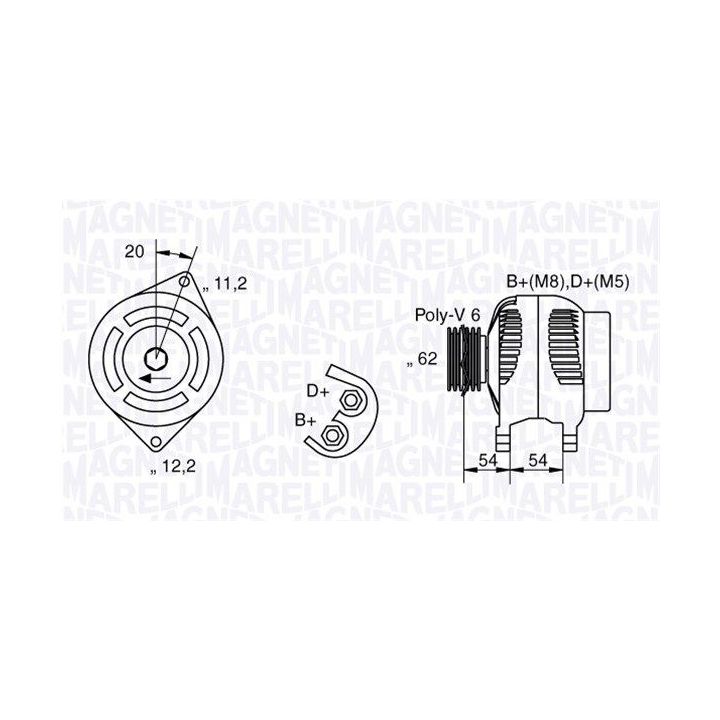 Kintamosios srovės generatorius MAGNETI MARELLI 063321803010