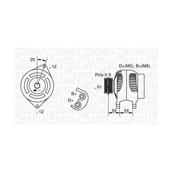Kintamosios srovės generatorius MAGNETI MARELLI 063321826010