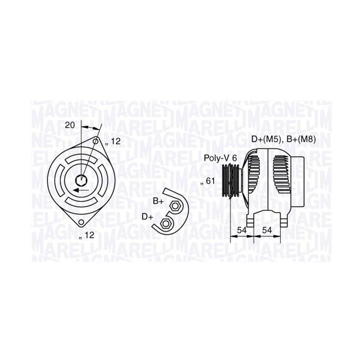Kintamosios srovės generatorius MAGNETI MARELLI 063321833010