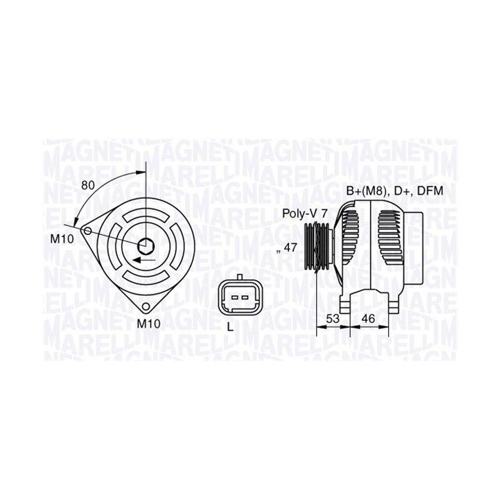 Kintamosios srovės generatorius MAGNETI MARELLI 063341734010
