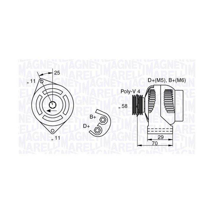 Kintamosios srovės generatorius MAGNETI MARELLI 063341896010