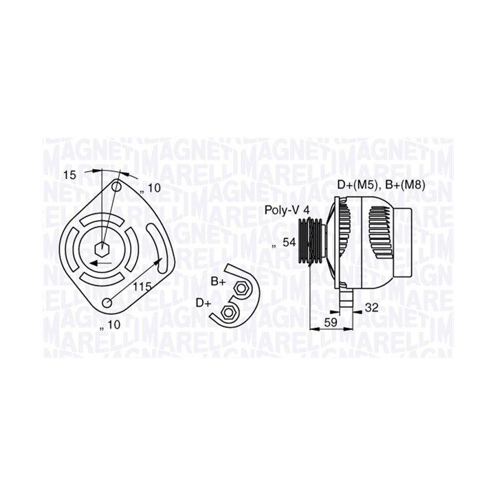 Kintamosios srovės generatorius MAGNETI MARELLI 063377001010