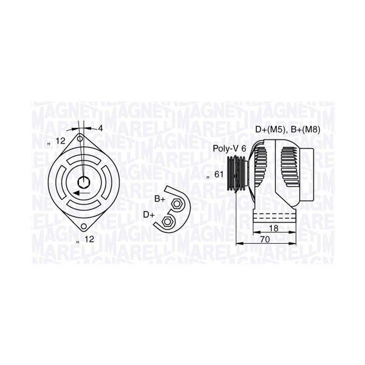 Kintamosios srovės generatorius MAGNETI MARELLI 063377004010