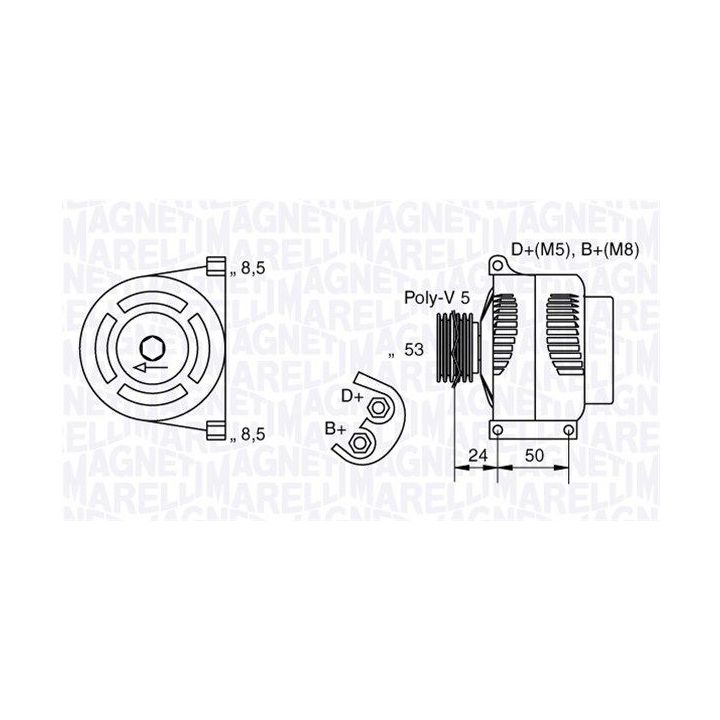 Kintamosios srovės generatorius MAGNETI MARELLI 063377010010