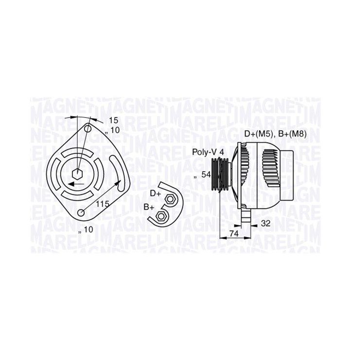 Kintamosios srovės generatorius MAGNETI MARELLI 063377011010
