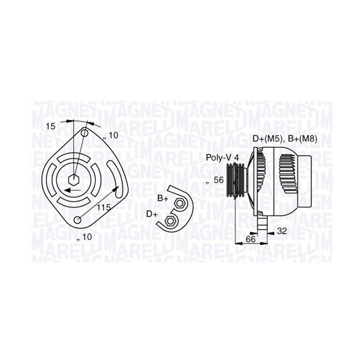 Kintamosios srovės generatorius MAGNETI MARELLI 063377012010