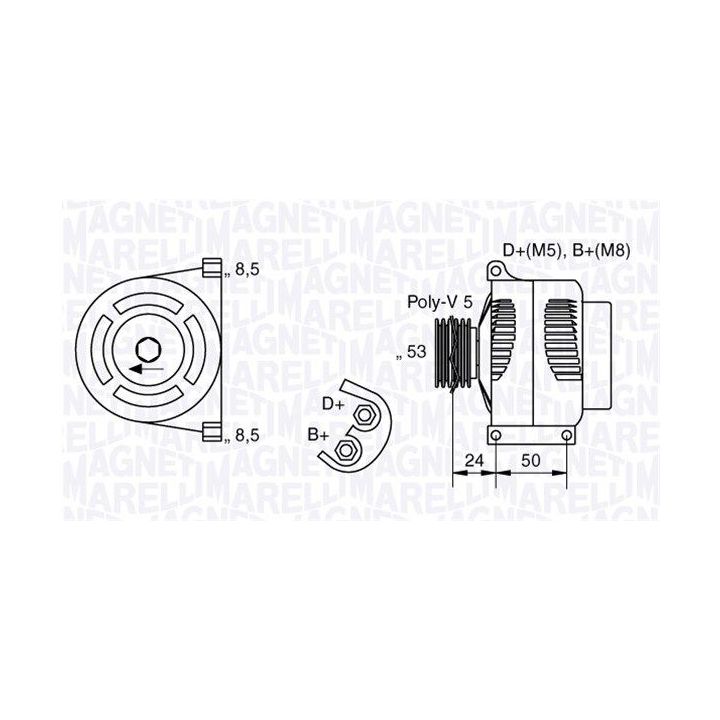 Kintamosios srovės generatorius MAGNETI MARELLI 063377013010