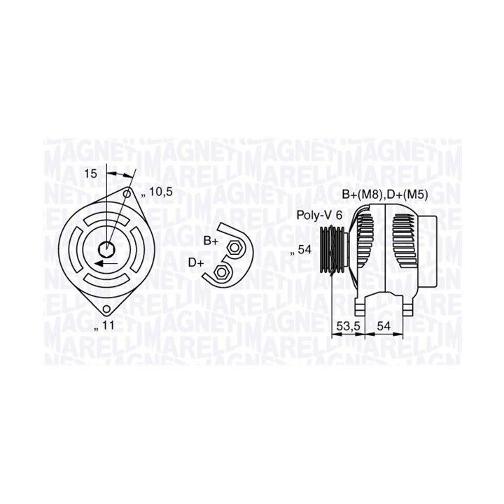 Kintamosios srovės generatorius MAGNETI MARELLI 063377016010