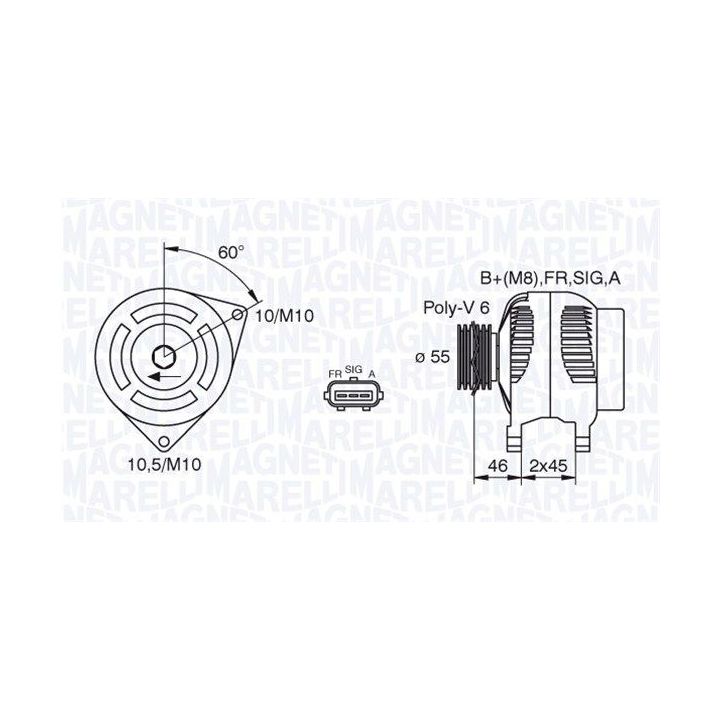 Kintamosios srovės generatorius MAGNETI MARELLI 063380002010
