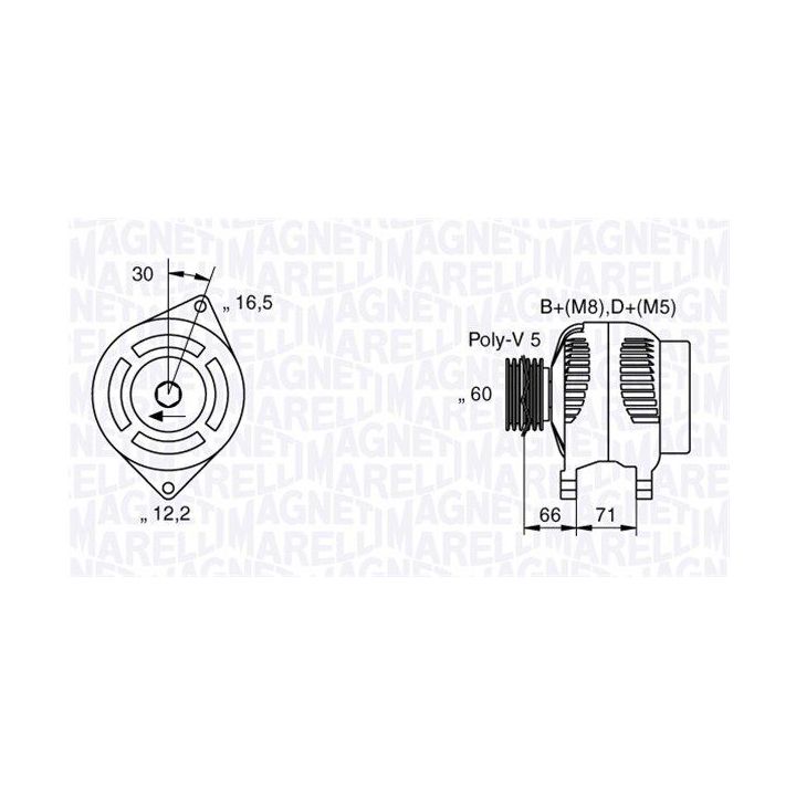 Kintamosios srovės generatorius MAGNETI MARELLI 063533250580