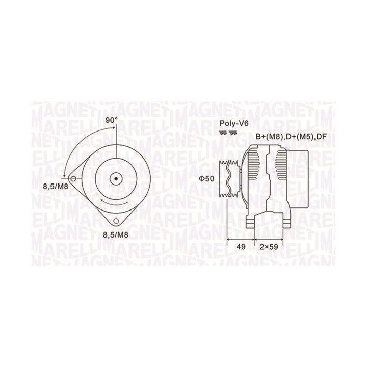 Kintamosios srovės generatorius MAGNETI MARELLI 063731147010