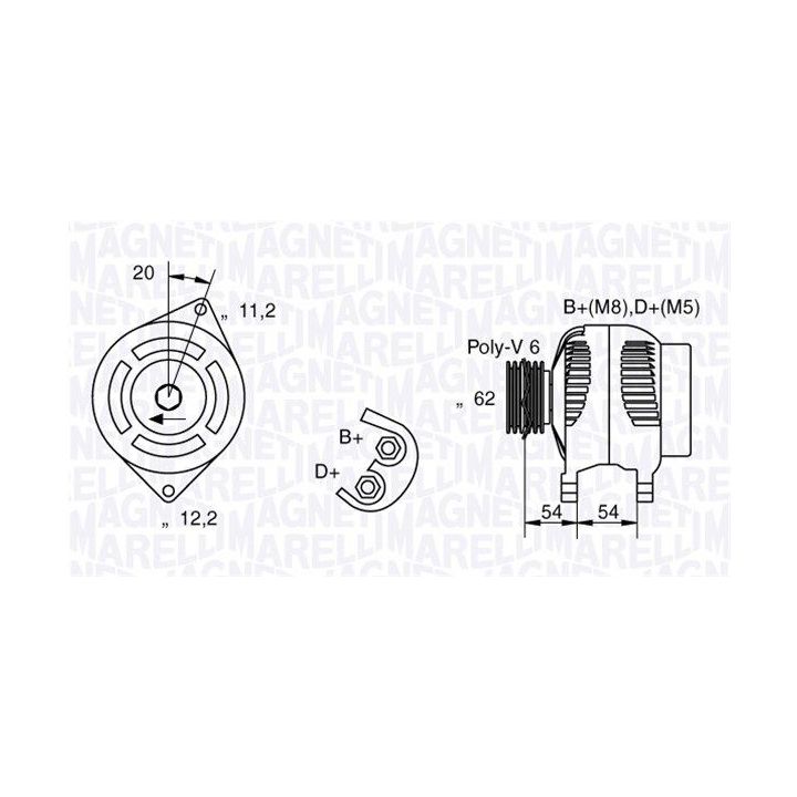 Kintamosios srovės generatorius MAGNETI MARELLI 063731223010