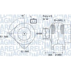 Kintamosios srovės generatorius MAGNETI MARELLI 063731645010