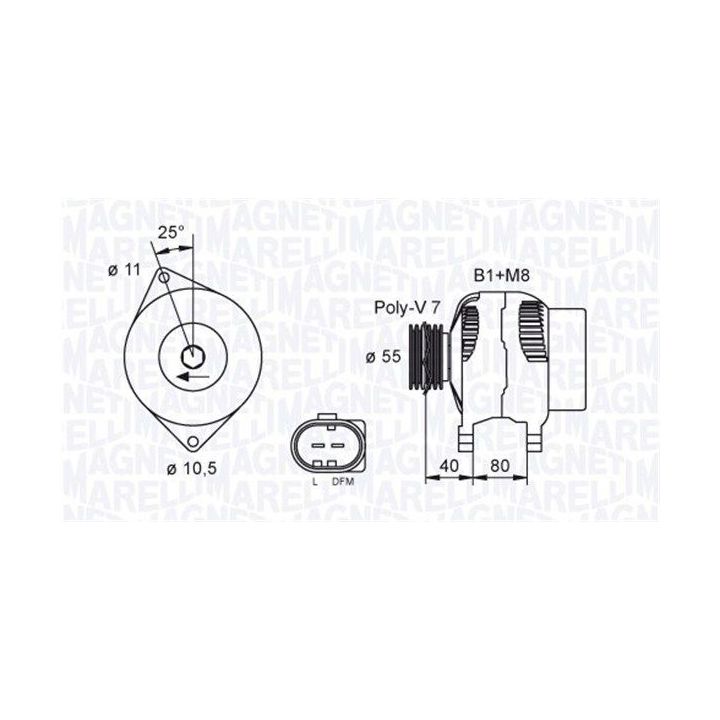 Kintamosios srovės generatorius MAGNETI MARELLI 063731700010