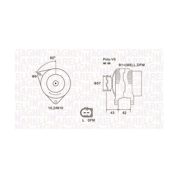 Kintamosios srovės generatorius MAGNETI MARELLI 063731759010