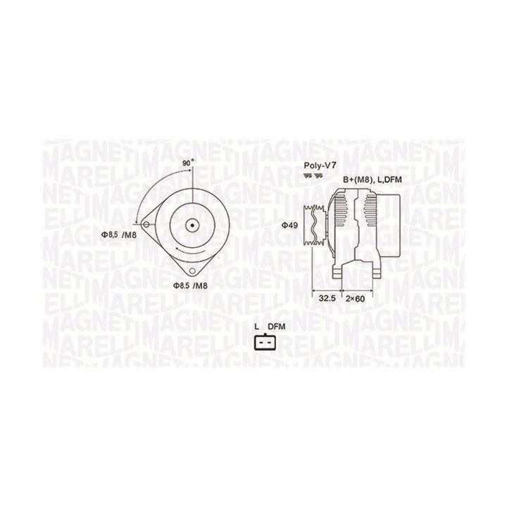 Kintamosios srovės generatorius MAGNETI MARELLI 063731814010