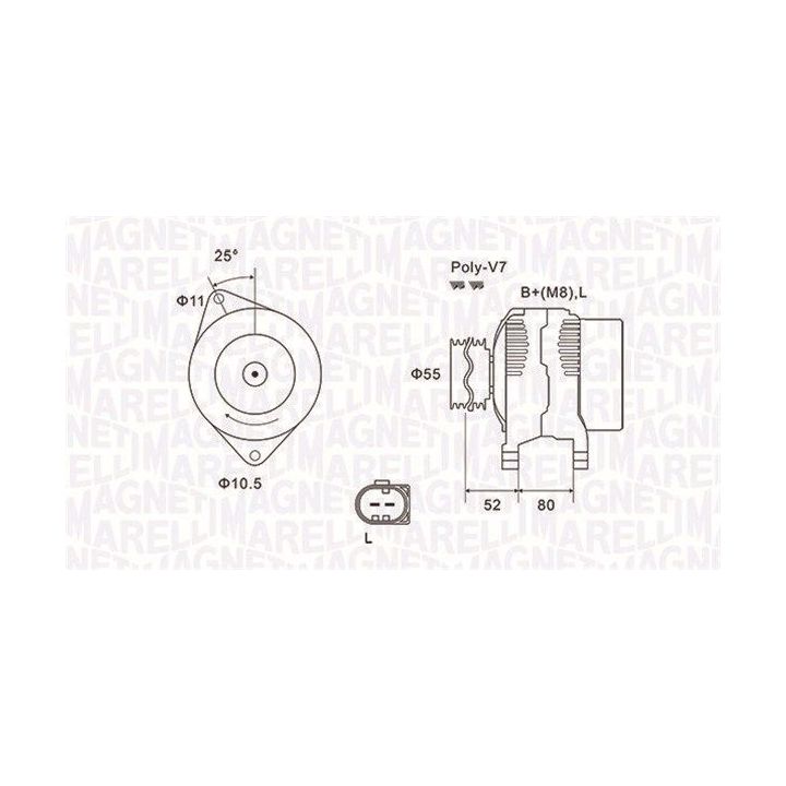 Kintamosios srovės generatorius MAGNETI MARELLI 063731837010