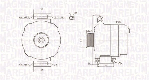 Kintamosios srovės generatorius MAGNETI MARELLI 063731867010