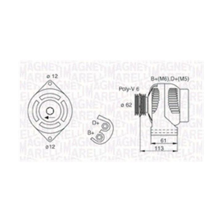 Kintamosios srovės generatorius MAGNETI MARELLI 063731885010