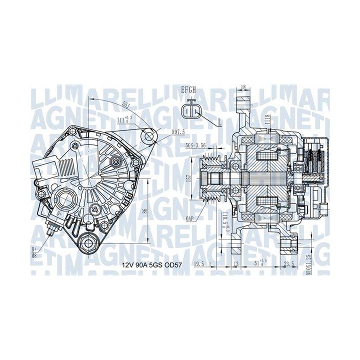 Kintamosios srovės generatorius MAGNETI MARELLI 063731938010