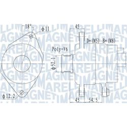 Kintamosios srovės generatorius MAGNETI MARELLI 063732048010