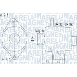 Kintamosios srovės generatorius MAGNETI MARELLI 063732049010
