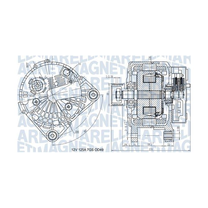 Kintamosios srovės generatorius MAGNETI MARELLI 063732058010