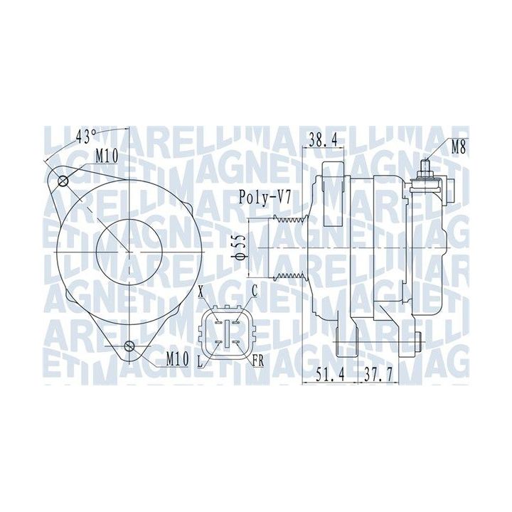 Kintamosios srovės generatorius MAGNETI MARELLI 063732121010
