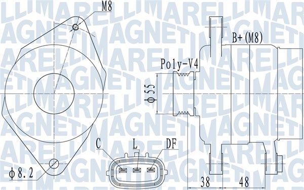 Kintamosios srovės generatorius MAGNETI MARELLI 063732124010