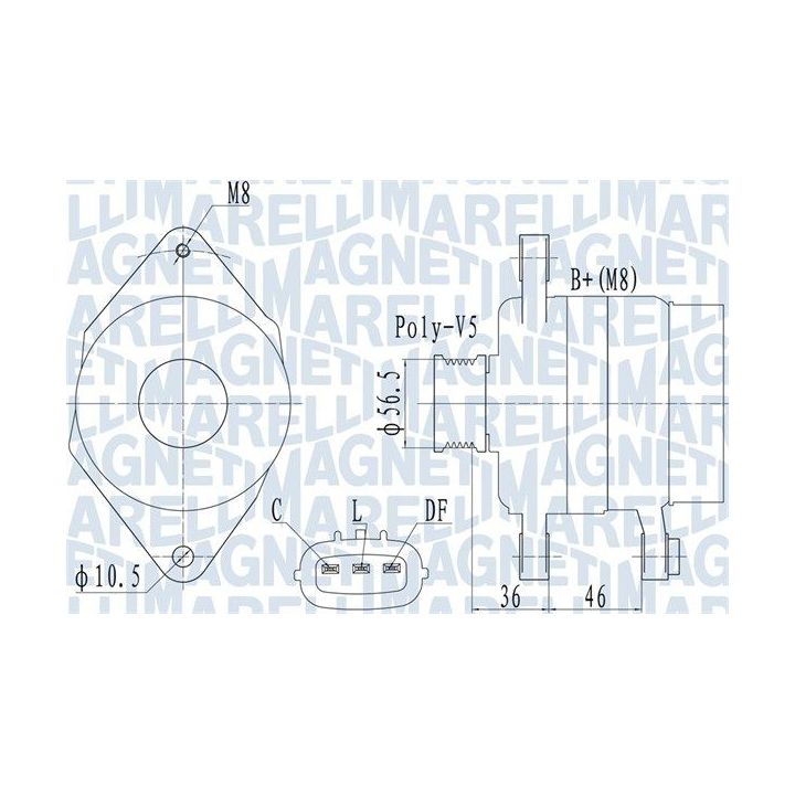 Kintamosios srovės generatorius MAGNETI MARELLI 063732127010