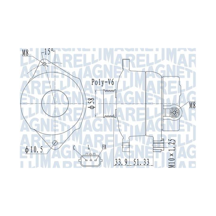 Kintamosios srovės generatorius MAGNETI MARELLI 063732138010