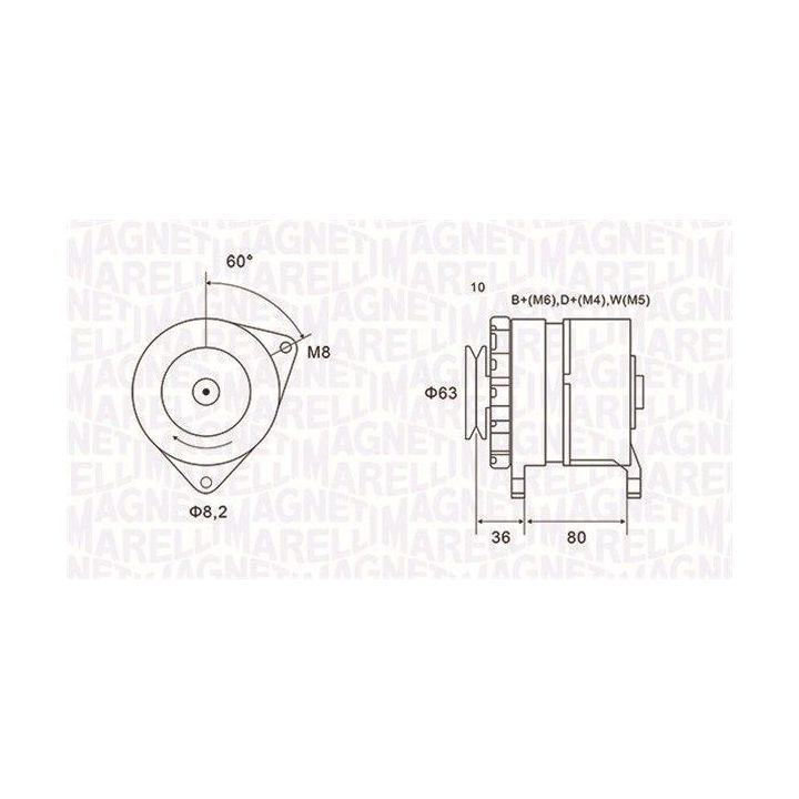 Kintamosios srovės generatorius MAGNETI MARELLI 063735060010