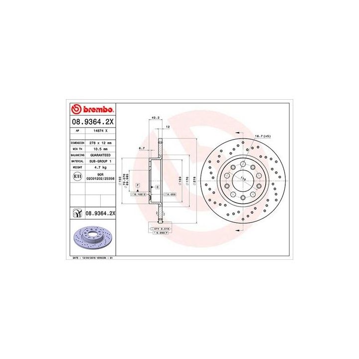 Stabdžių diskas MAGNETI MARELLI 360406011402