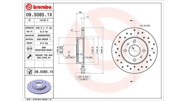 Stabdžių diskas MAGNETI MARELLI 360406021602