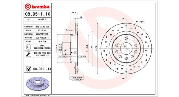 Stabdžių diskas MAGNETI MARELLI 360406040002