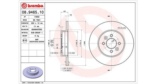 Stabdžių diskas MAGNETI MARELLI 360406044100
