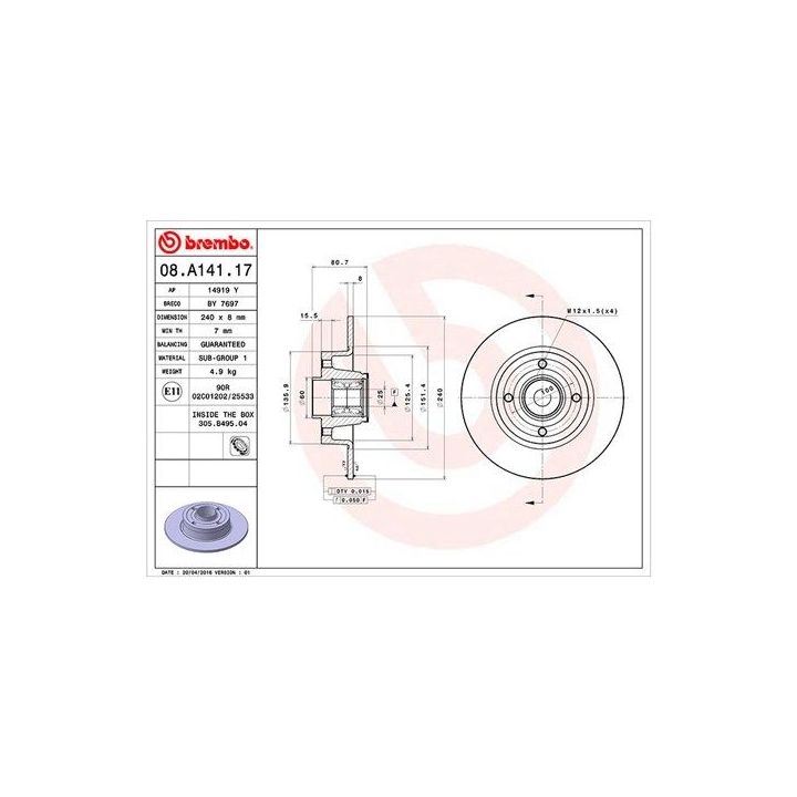 Stabdžių diskas MAGNETI MARELLI 360406060700