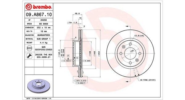Stabdžių diskas MAGNETI MARELLI 360406112000
