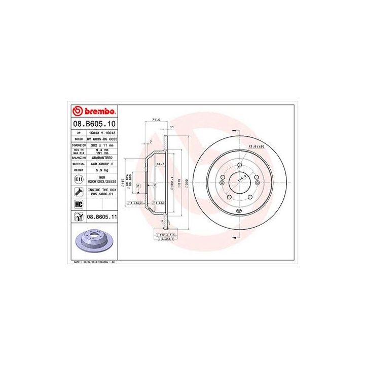 Stabdžių diskas MAGNETI MARELLI 360406115700