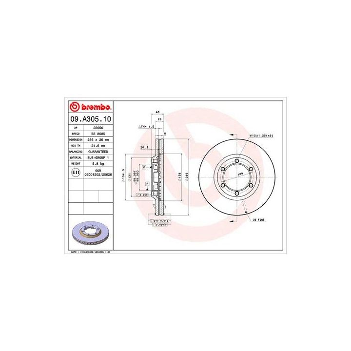 Stabdžių diskas MAGNETI MARELLI 360406126500