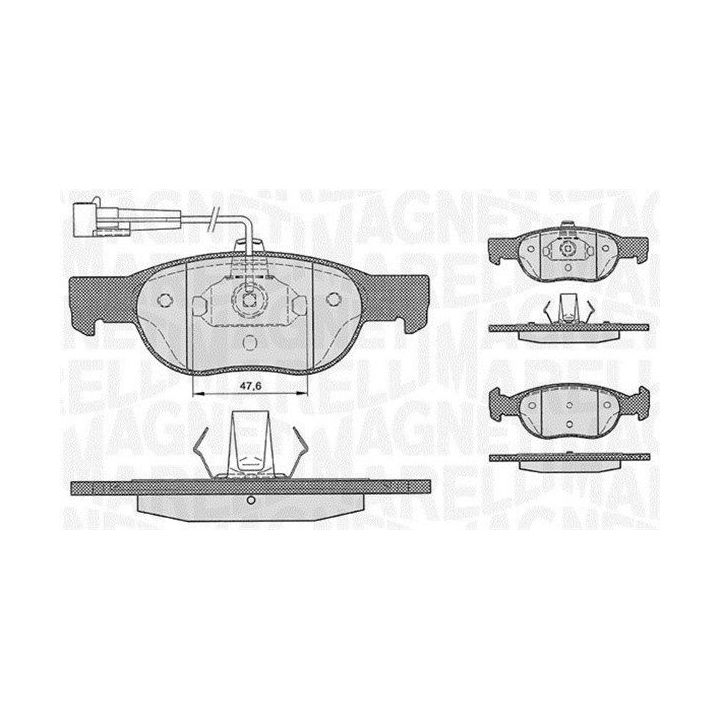Stabdžių trinkelių rinkinys, diskinis stabdys MAGNETI MARELLI 363916060222