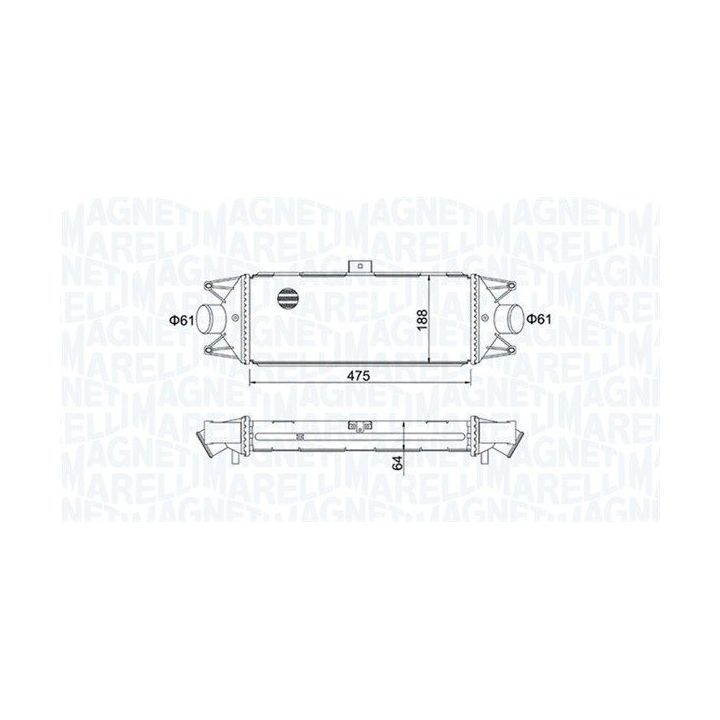 Tarpinis suslėgto oro aušintuvas, kompresorius MAGNETI MARELLI 351319204010