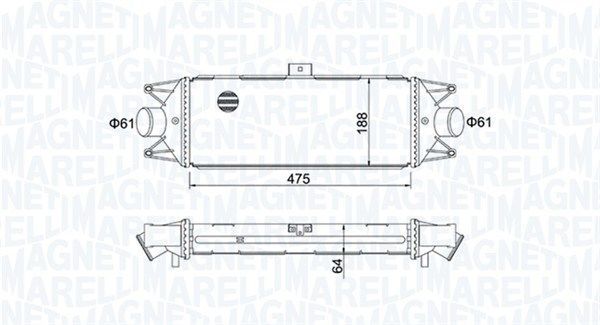 Tarpinis suslėgto oro aušintuvas, kompresorius MAGNETI MARELLI 351319204010