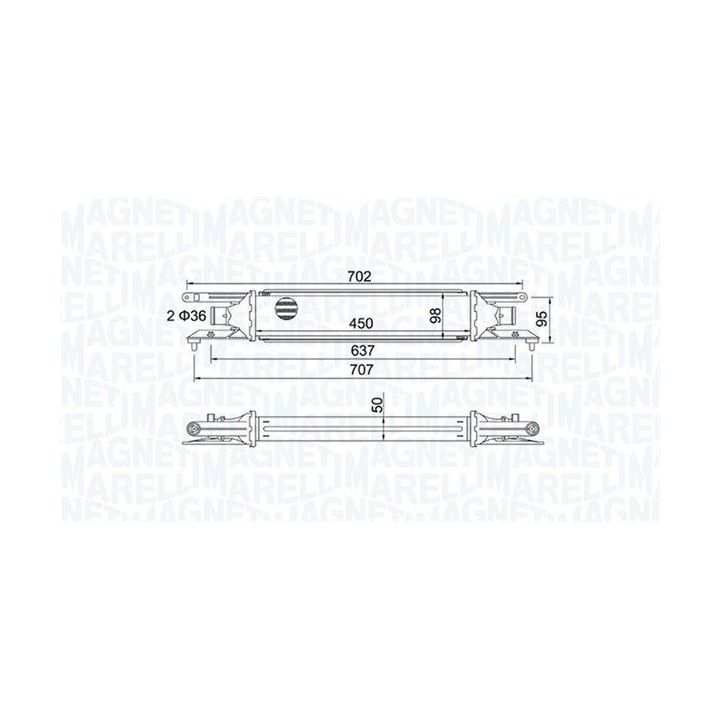 Tarpinis suslėgto oro aušintuvas, kompresorius MAGNETI MARELLI 351319204090
