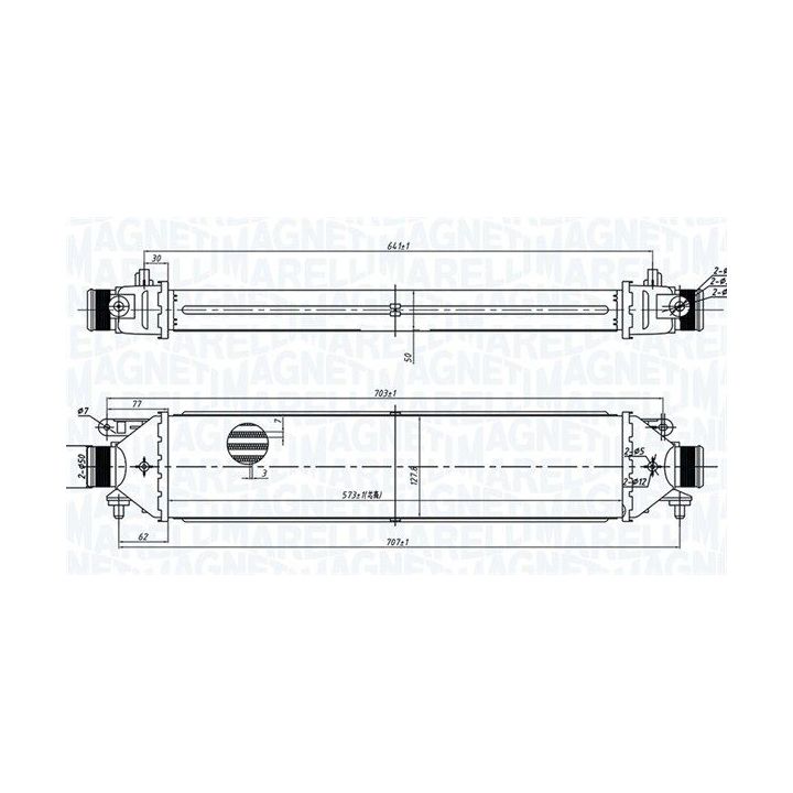 Tarpinis suslėgto oro aušintuvas, kompresorius MAGNETI MARELLI 351319204100